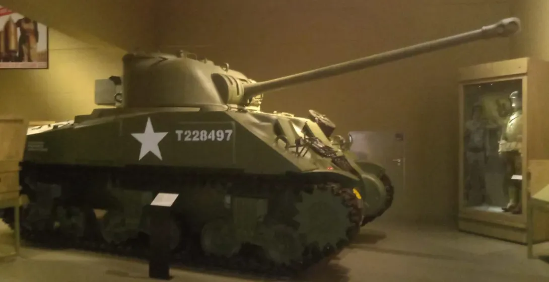 A Sherman M4 tank on display in a Gdansk museum.