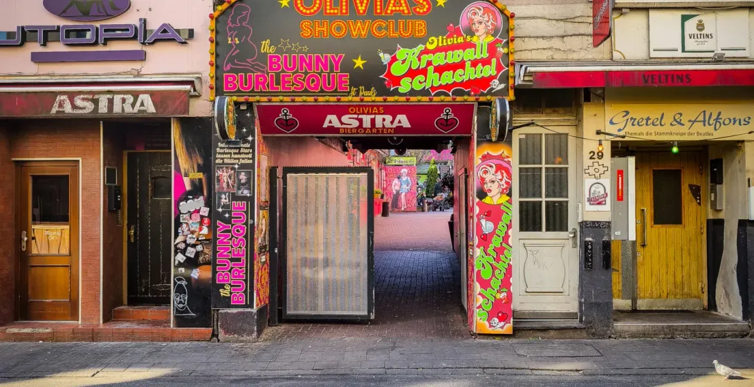 Entrada al Olivia's Showclub en el distrito de St. Pauli en Hamburgo.