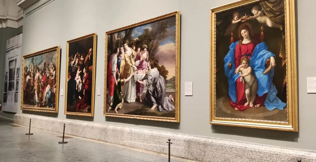Wspaniałe obrazy barokowe wystawione w Muzeum Prado w Madrycie.