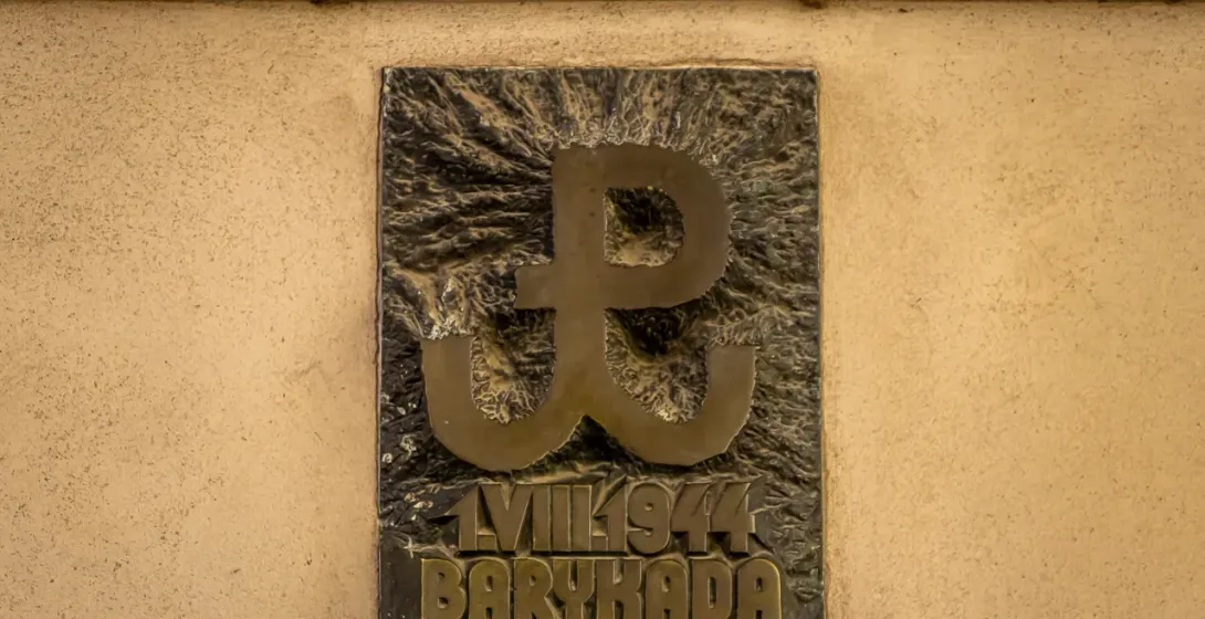 Bronze plaque in Warsaw commemorating the 1944 Warsaw Uprising.