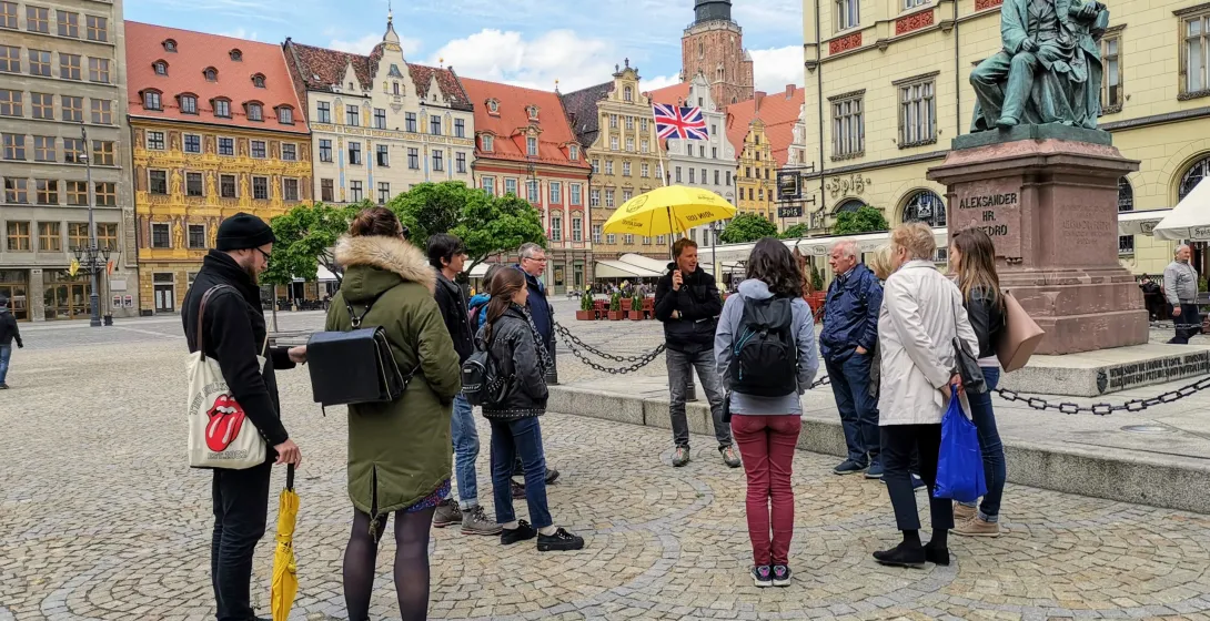 Geführte Wanderung auf dem Breslauer Marktplatz.