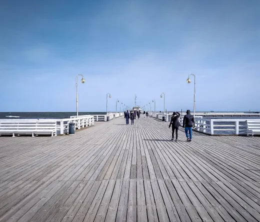 Blick auf die Seebrücke Sopot in Polen.