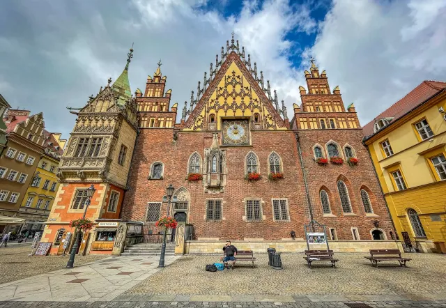 Das prächtige Alte Rathaus in Wrocław, Polen.