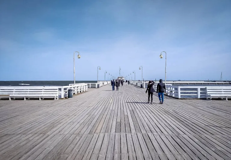 Blick auf die Seebrücke Sopot in Polen.
