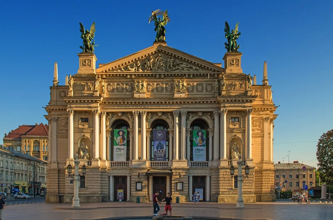 Panoramic view of Lviv, Ukraine.