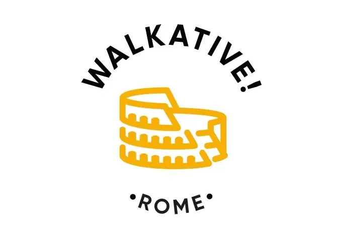 Walkative! Logo der Rom-Wanderung mit dem Kolosseum.