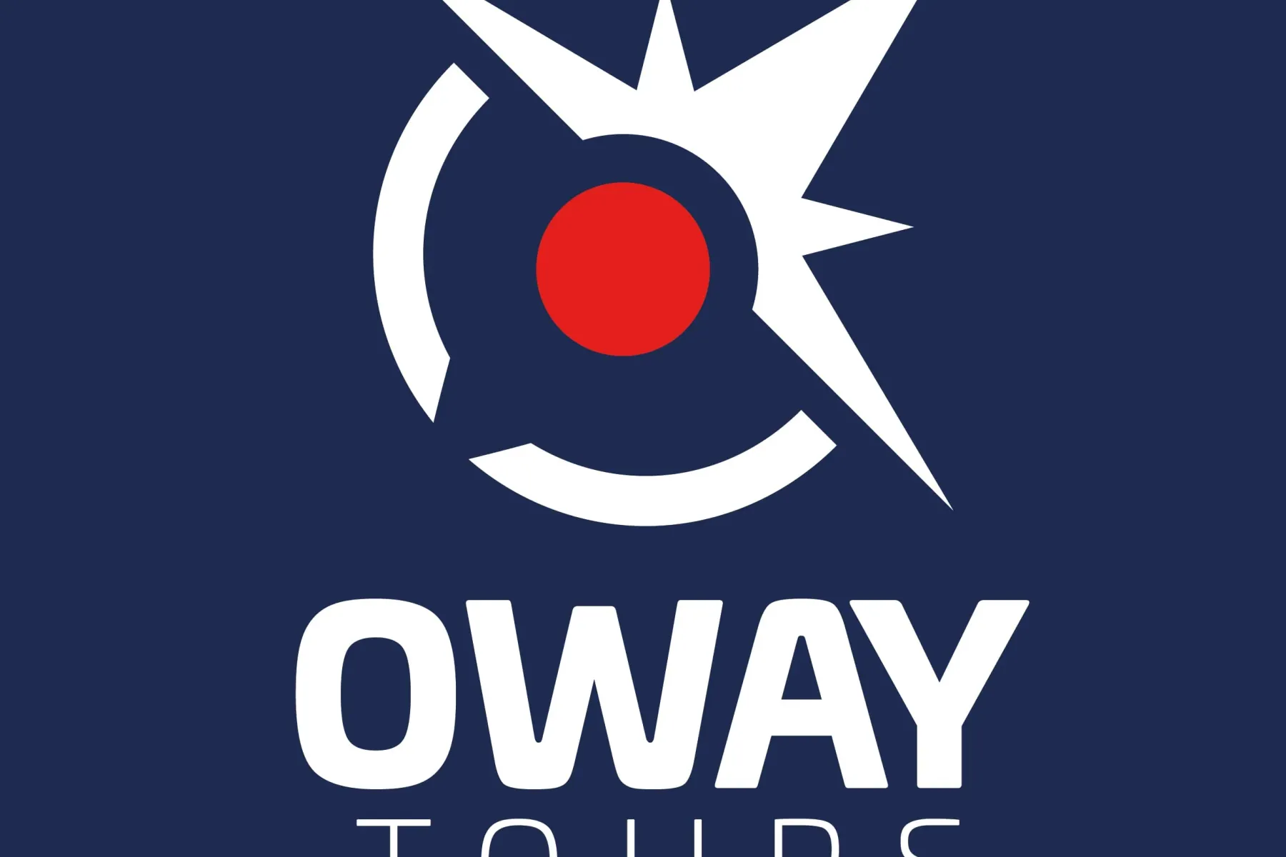 Oway Tours logo: a compass design.