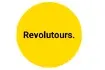 Gelbes rundes Logo mit dem schwarzen Schriftzug „Revolutours.“.