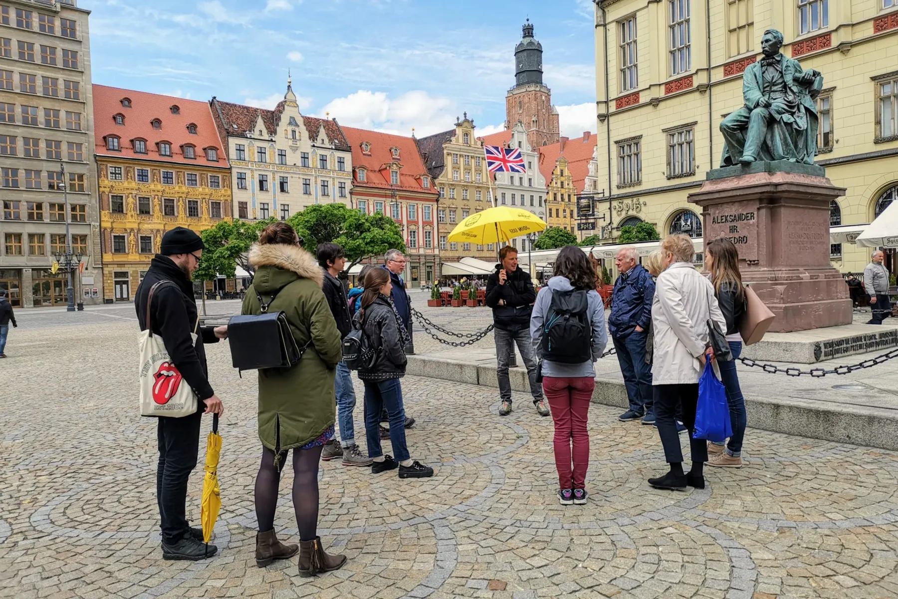 Guided walking tour in Wrocław's Market Square.