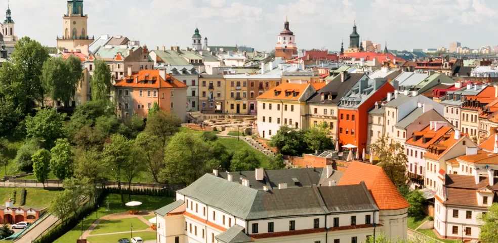 Panoramic view of Lublin Old Town, Poland.