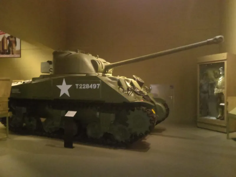 A Sherman M4 tank on display in a Gdansk museum.