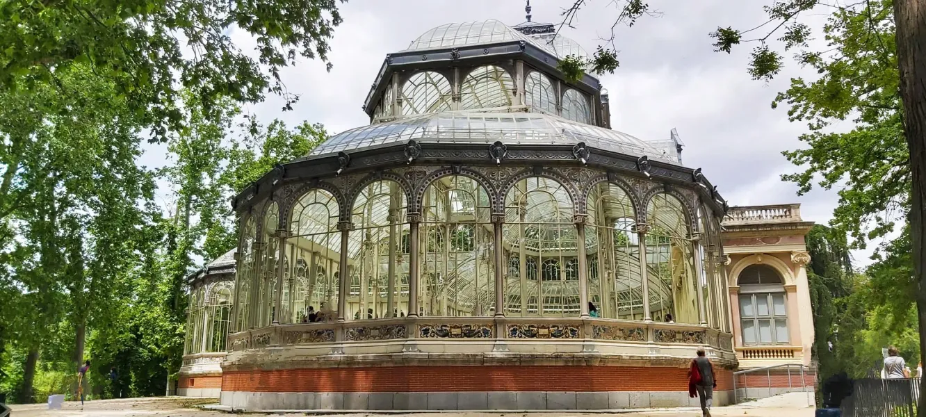 The stunning Crystal Palace in Madrid's Retiro Park.