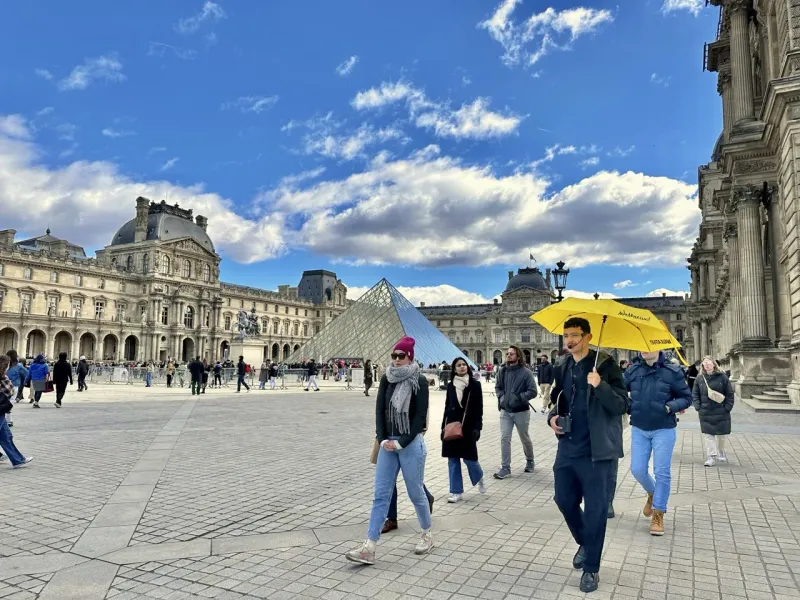 Guided tour at the Louvre Museum in Paris.