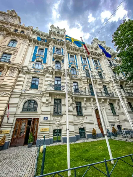 Edificio Art Nouveau en Riga, Letonia.
