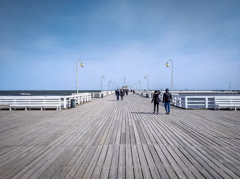 Blick auf die Seebrücke Sopot in Polen.