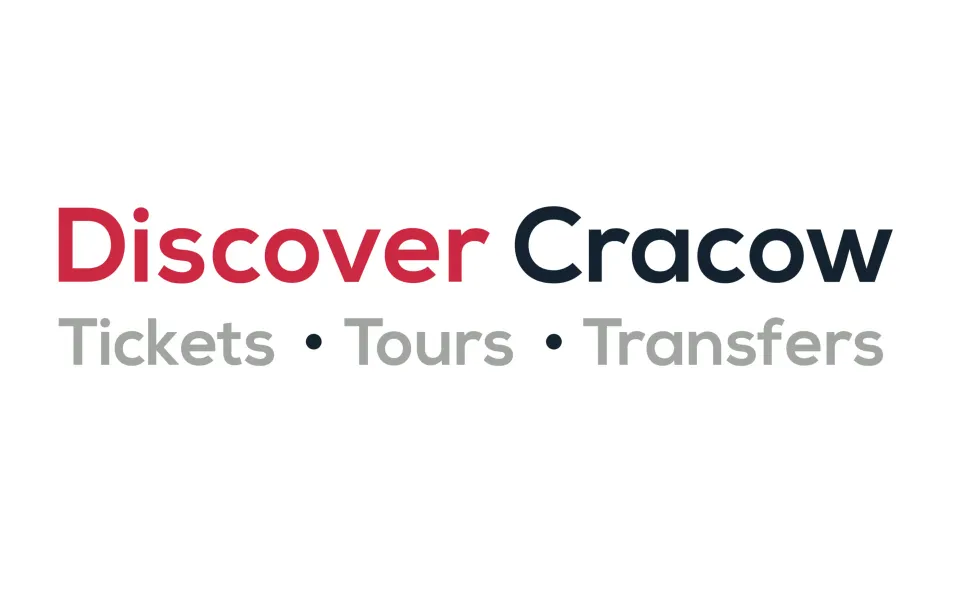 Logo for Discover Cracow, with the text Tickets, Tours, Transfers underneath.