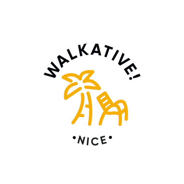 Logo de Walkative con palmera amarilla y silla de playa. Texto 'WALKATIVE' arriba, '™TOURS' abajo sobre fondo oscuro.