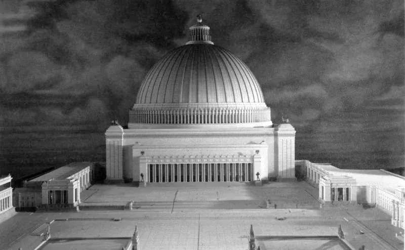 Maqueta de la Volkshalle planeada en el Berlín nazi.