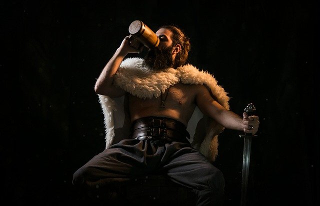 Viking drinking mead